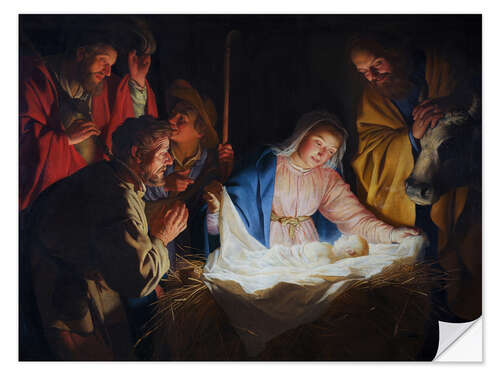 Muursticker Adoration of the Shepherds