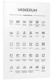 Foam board print Washing &amp; Care Symbols (Danish)