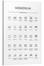 Magnettafel Wasch- &amp; Pflegesymbole (dänisch)