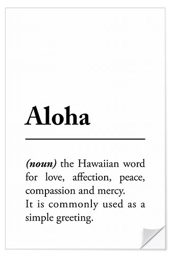 Selvklæbende plakat Aloha definition