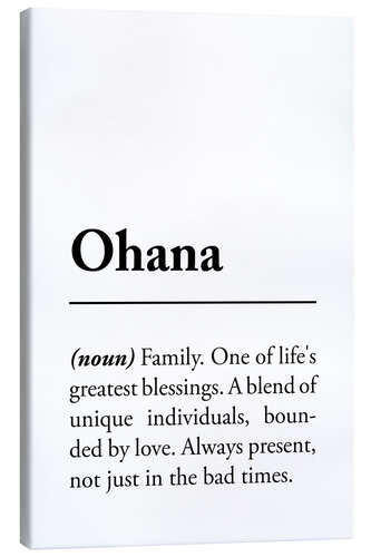 Leinwandbild Ohana Definition (Englisch)