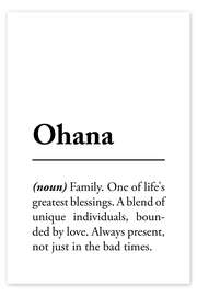 Poster  Ohana Definition (Englisch) - Typobox