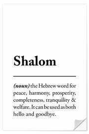 Selvklebende plakat Shalom definition