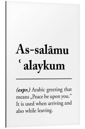 Tableau en aluminium Définition as-salāmu ʿalaykum (anglais)