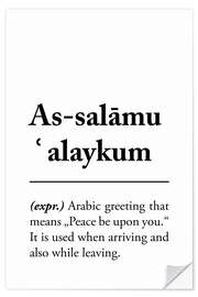 Selvklebende plakat As-salāmu ʿalaykum definition (English)