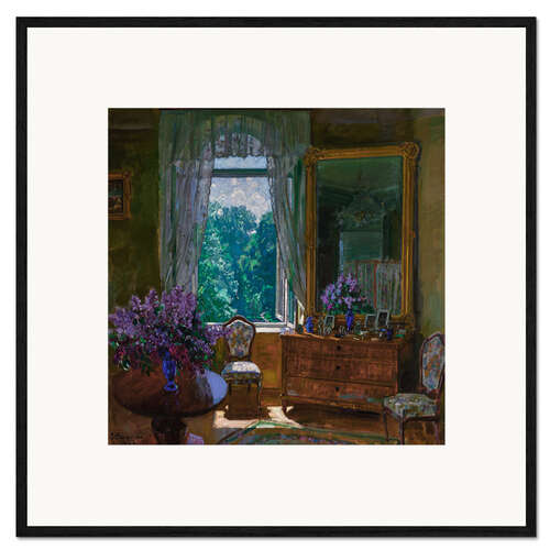 Impression artistique encadrée Intérieur avec des lilas