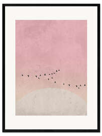 Framed art print Bird migration at sunrise