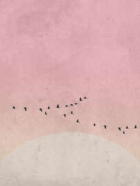 Magnettafel Vogelzug zu Sonnenaufgang