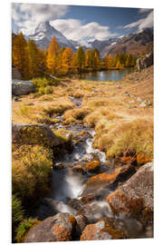 Foam board print Grindjesee with Matterhorn, Switzerland