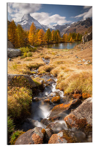 Tableau en plexi-alu Grindjesee et le Cervin, Suisse