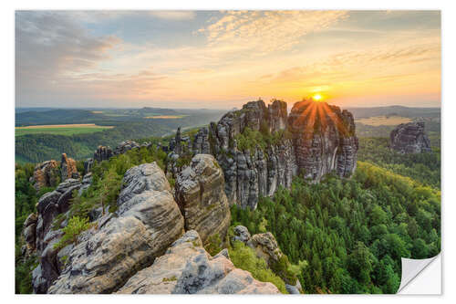 Selvklebende plakat Schrammsteinaussicht, Sächsische Schweiz