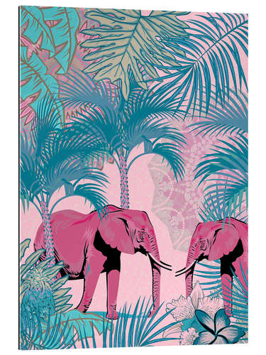 Galleriprint Pink elephants in the jungle