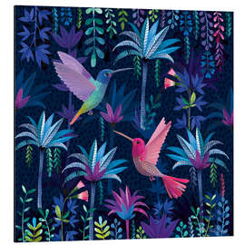 Magnettafel Palmen und Kolibirs