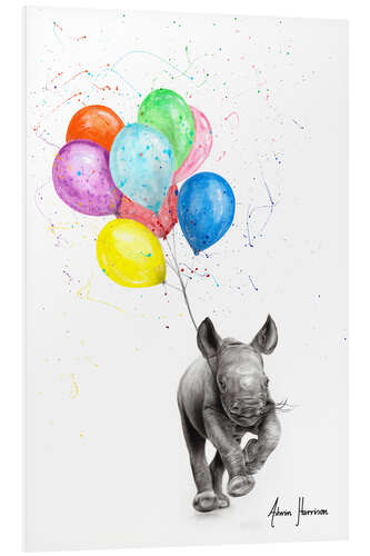 Foam board print The Rhino with Balloons