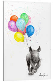 Magnettafel Kleines Nashorn mit Luftballons