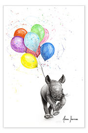 Póster El rinoceronte y los globos