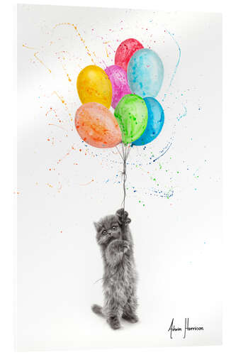 Acrylic print The Naughty Kitten and The Balloons