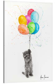 Magnettafel Freches Kätzchen mit Luftballons