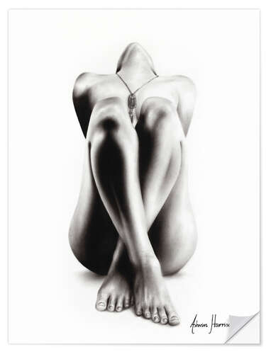 Muursticker Realistic nude drawing