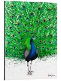 Aluminium print Prancing Peacock