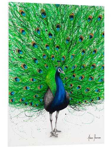 Foam board print Prancing Peacock