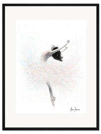 Gerahmter Kunstdruck Ballerina in Pastellfarben