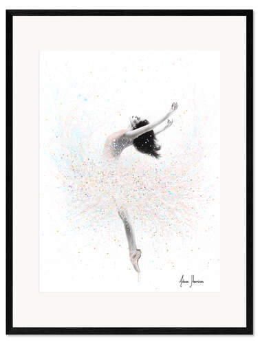 Ingelijste kunstdruk Ballerina in pastel colors