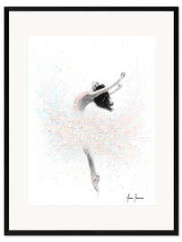 Ingelijste kunstdruk Ballerina in pastel colors