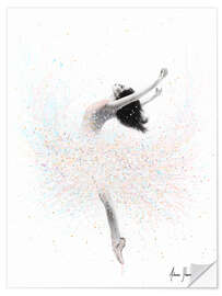 Wandsticker Ballerina in Pastellfarben