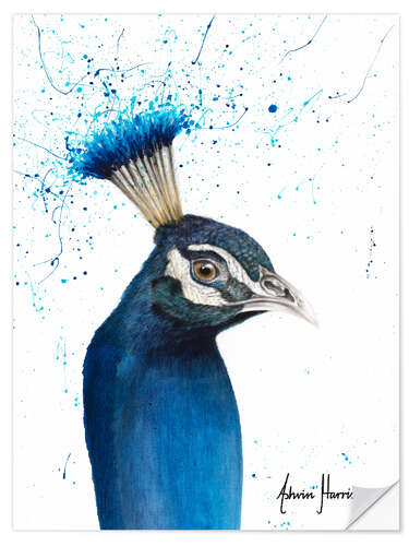 Selvklebende plakat Peacock Portrait