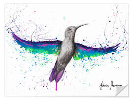 Selvklebende plakat Glowing garden hummingbird