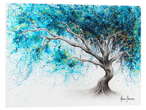 Tableau en PVC Arbre de rêve en cristal bleu