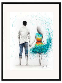 Gerahmter Kunstdruck Paar am Ozean