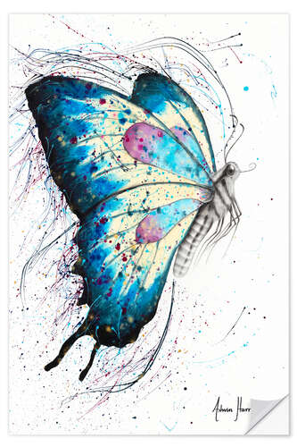 Sticker mural Papillon bleu