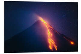 Aluminium print Volcano eruption at night, Philippines