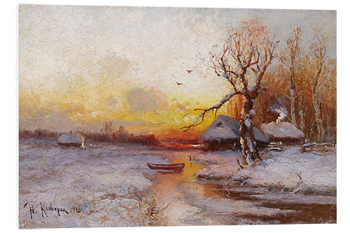 Tableau en PVC Coucher de soleil d'hiver