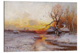 Magnettafel Sonnenuntergang im Winter