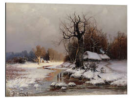 Magnettafel Häuser in einer Winterlandschaft