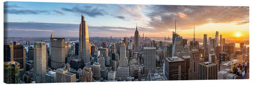 Canvas print New York City skyline at sunset