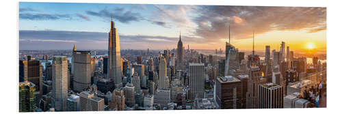 Stampa su PVC Skyline di New York City al tramonto