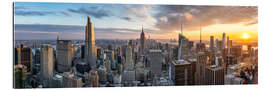 Tableau en plexi-alu Skyline de New York au coucher du soleil