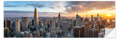 Selvklæbende plakat New York City skyline at sunset