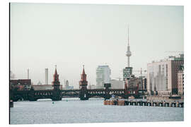 Tableau en aluminium Oberbaumbrücke et tour de la télévision, Berlin