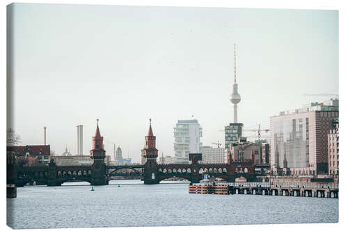 Obraz na płótnie Oberbaum bridge with television tower, Berlin