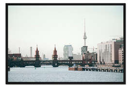 Gerahmter Kunstdruck Oberbaumbrücke mit Fernsehturm, Berlin