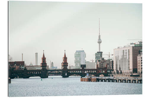 Tableau en plexi-alu Oberbaumbrücke et tour de la télévision, Berlin