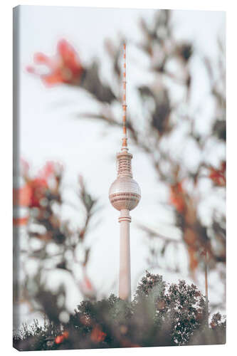 Canvas print TV tower with flowers, Berlin