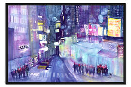 Gerahmter Kunstdruck Chinatown bei Nacht