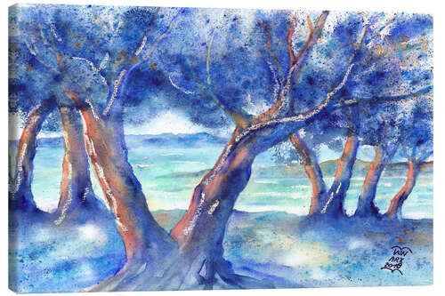 Canvas-taulu Olive trees on Corfu, Greece