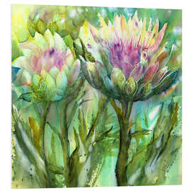 Foam board print Artichoke flowers